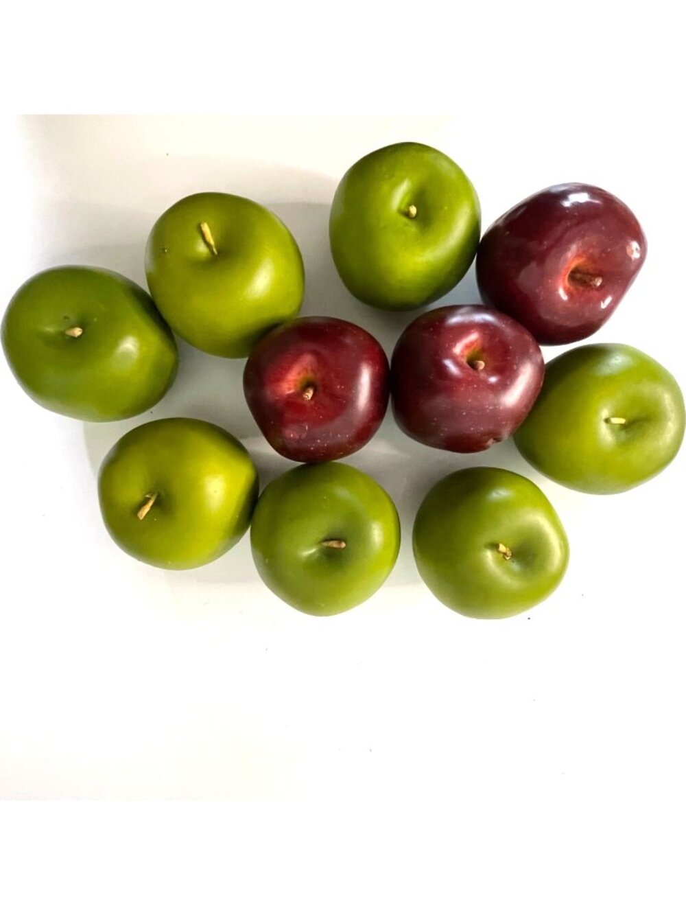 Artificial Faux Fruit Fake Apples Red Green 10 pcs Plastic and Foam 2.5"- 3"